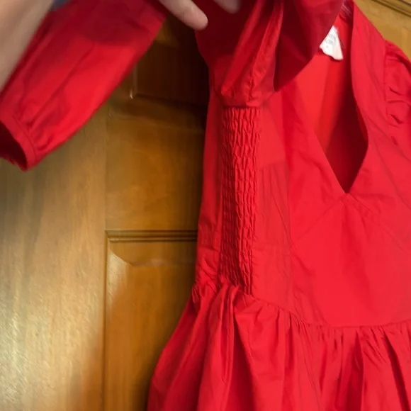 Hyacinth House NEW Cherry Red Elaina Puff Sleeve Peplum Blouse Top Size Small - Picture 3 of 5